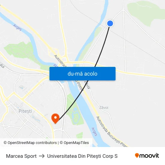 Harta de Marcea Sport către Universitatea Din Pitești Corp S