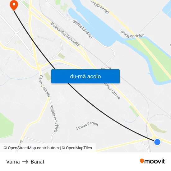 Harta de Vama către Banat