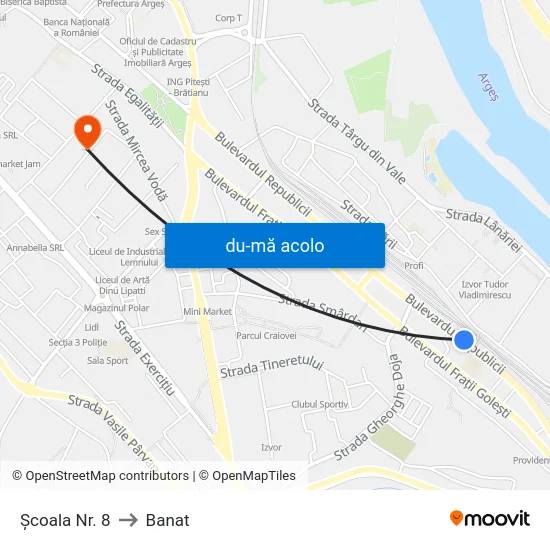 Harta de Școala Nr. 8 către Banat