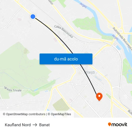 Harta de Kaufland Nord către Banat