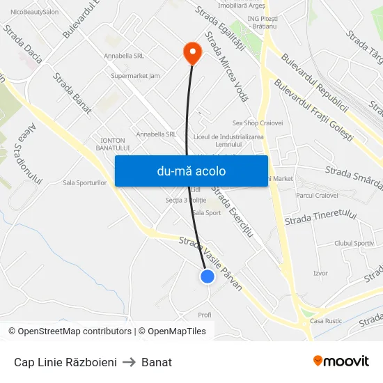 Harta de Cap Linie Războieni către Banat