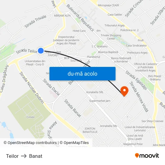 Harta de Teilor către Banat