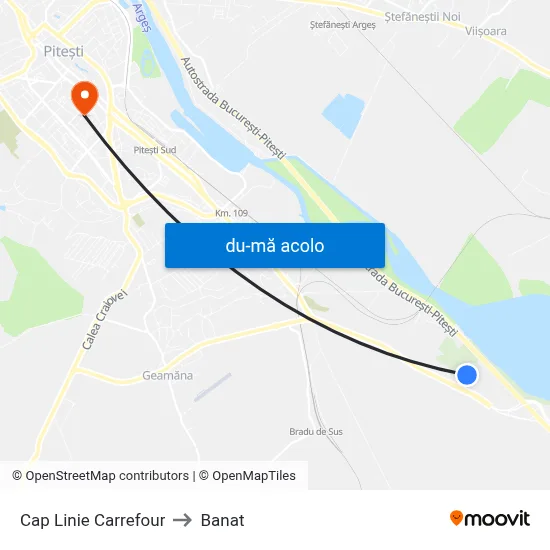 Harta de Cap Linie Carrefour către Banat