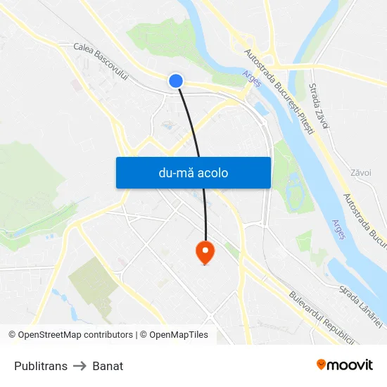 Harta de Publitrans către Banat