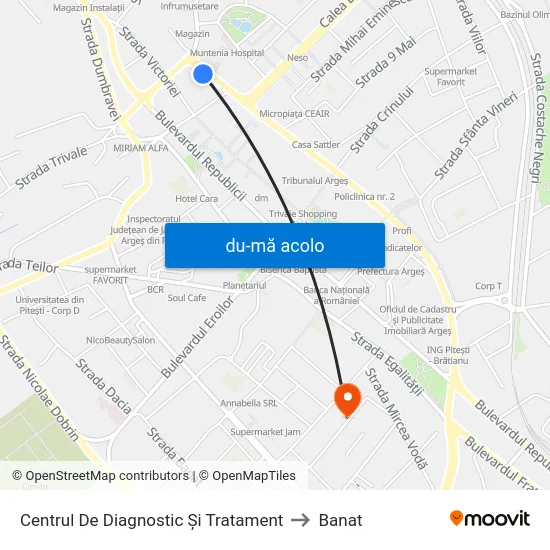 Harta de Centrul De Diagnostic Și Tratament către Banat