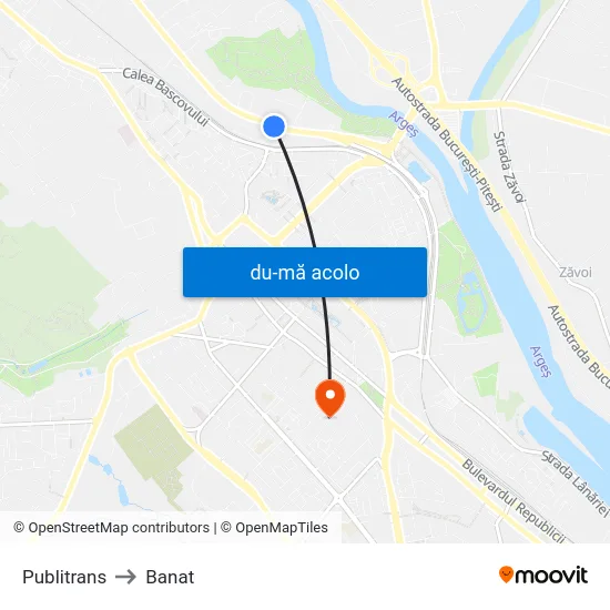 Harta de Publitrans către Banat