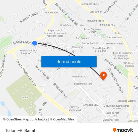 Harta de Teilor către Banat