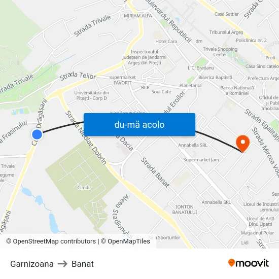 Harta de Garnizoana către Banat