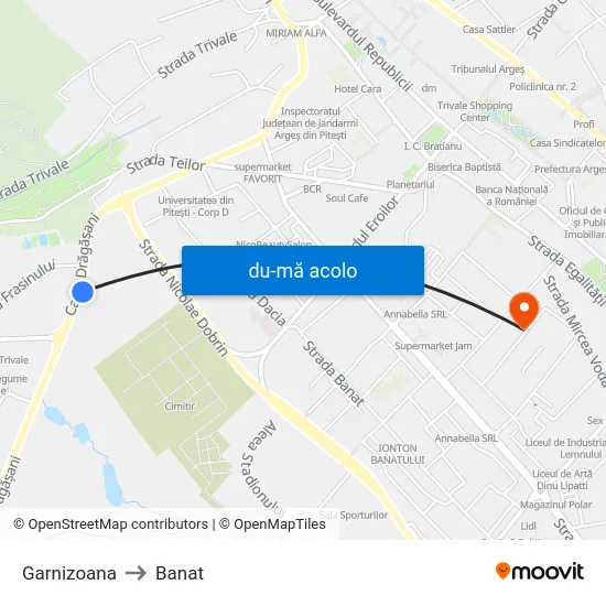 Harta de Garnizoana către Banat