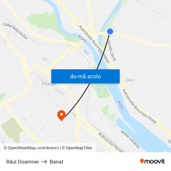 Harta de Râul Doamnei către Banat