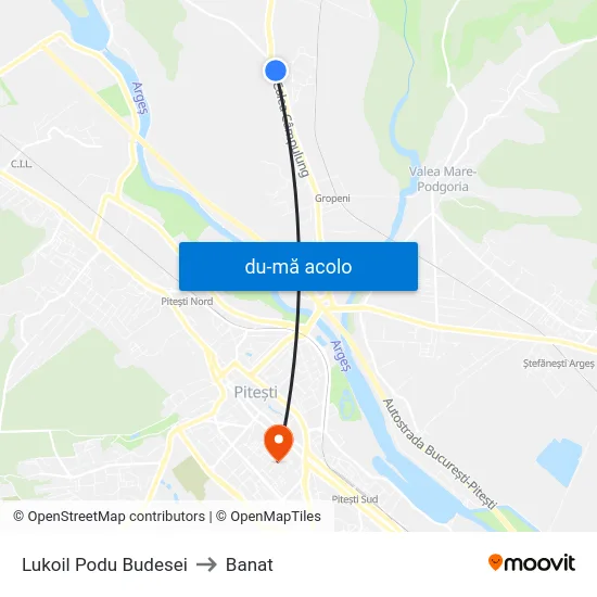 Harta de Lukoil Podu Budesei către Banat