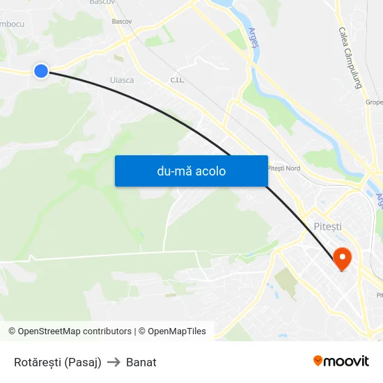 Harta de Rotărești (Pasaj) către Banat