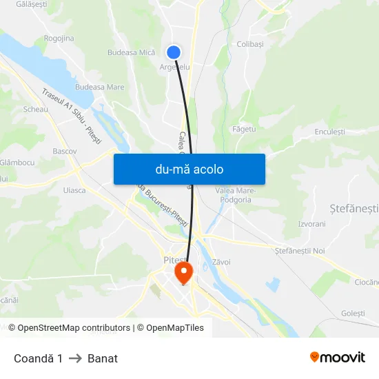 Harta de Coandă 1 către Banat