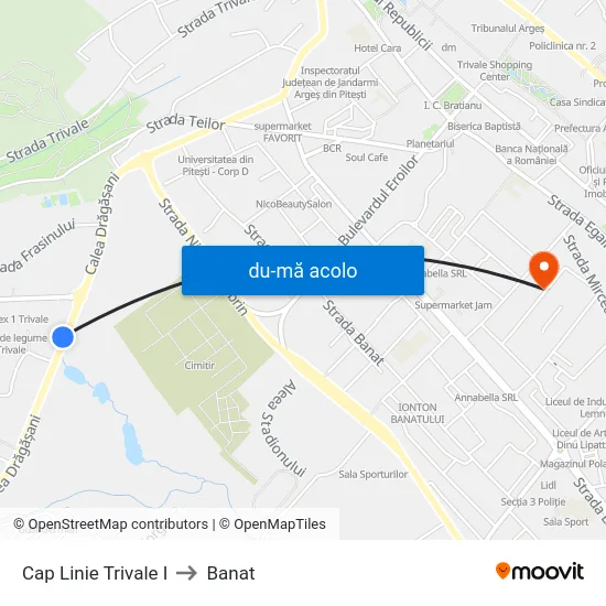 Harta de Cap Linie Trivale I către Banat