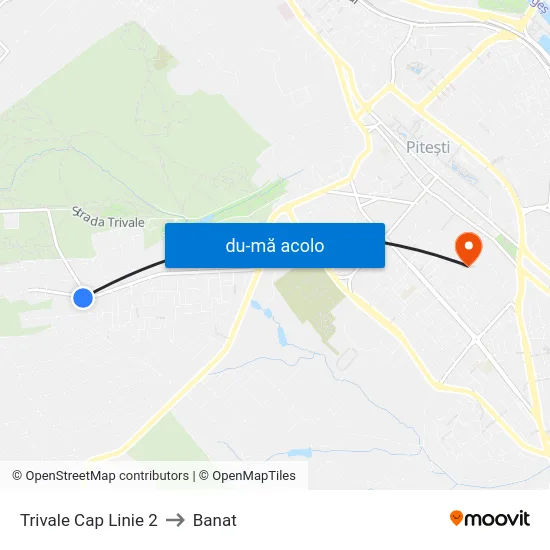 Harta de Trivale Cap Linie 2 către Banat