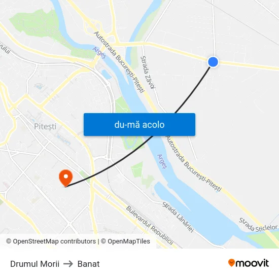 Harta de Drumul Morii către Banat