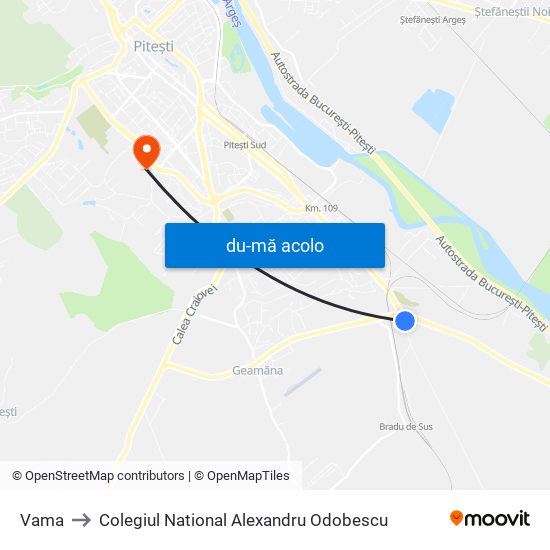 Harta de Vama către Colegiul National Alexandru Odobescu