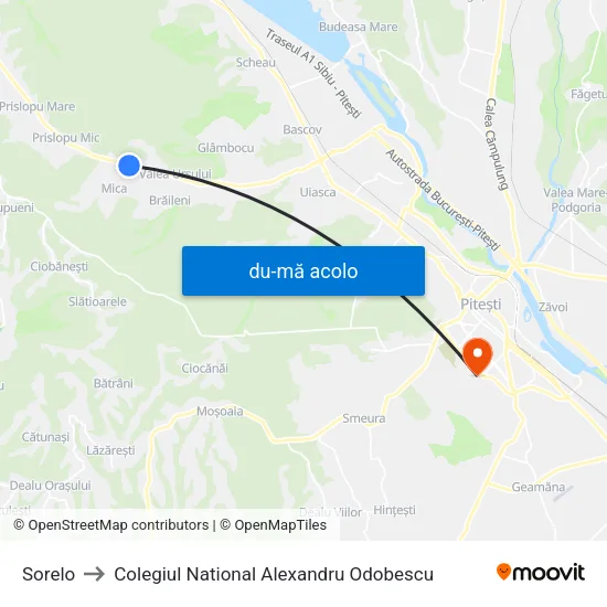 Harta de Sorelo către Colegiul National Alexandru Odobescu