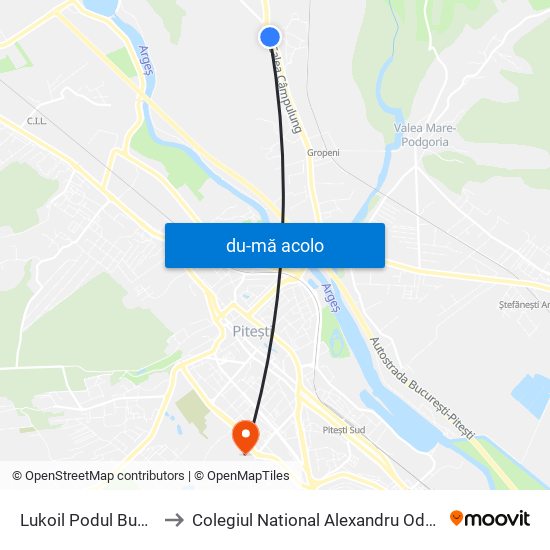 Harta de Lukoil Podul Budesei către Colegiul National Alexandru Odobescu