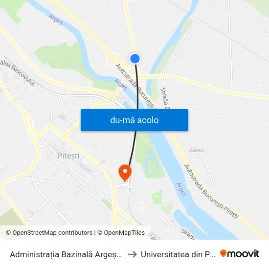 Harta de Administrația Bazinală Argeș-Vedea către Universitatea din Pitești