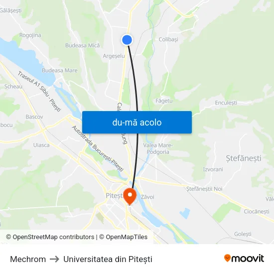 Harta de Mechrom către Universitatea din Pitești