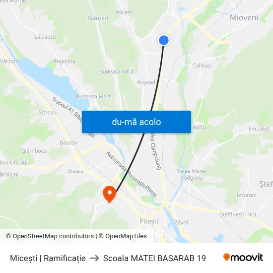 Harta de Micești | Ramificație către Scoala MATEI BASARAB 19