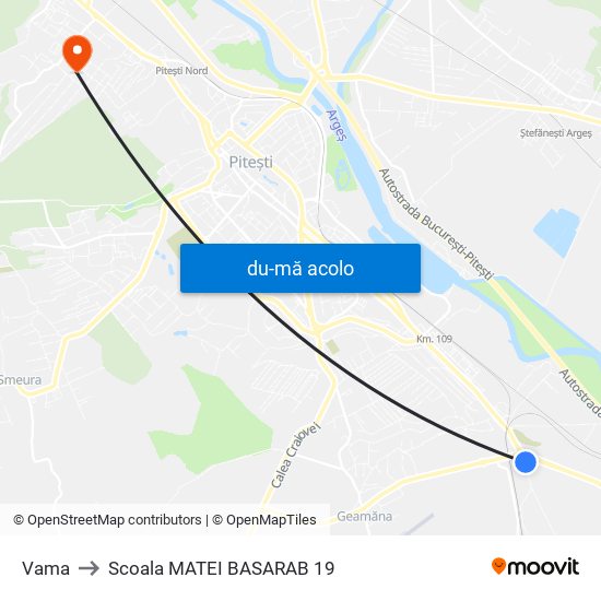 Harta de Vama către Scoala MATEI BASARAB 19