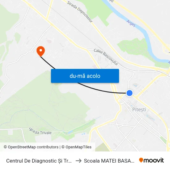 Harta de Centrul De Diagnostic Și Tratament către Scoala MATEI BASARAB 19