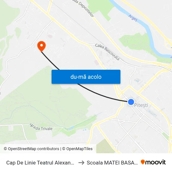 Harta de Cap De Linie Teatrul Alexandru Davila către Scoala MATEI BASARAB 19