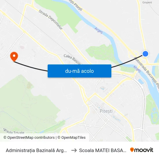 Harta de Administrația Bazinală Argeș-Vedea către Scoala MATEI BASARAB 19