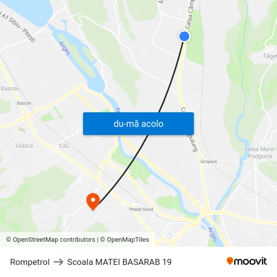 Harta de Rompetrol către Scoala MATEI BASARAB 19