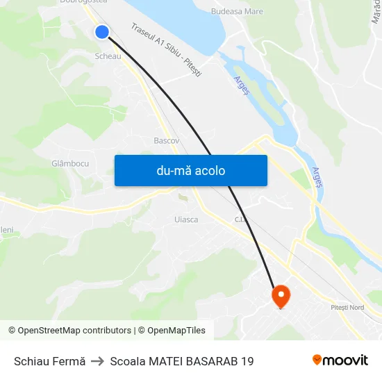 Harta de Schiau Fermă către Scoala MATEI BASARAB 19