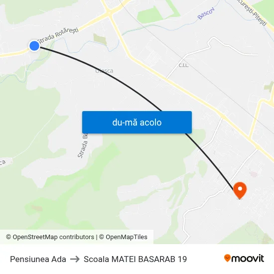 Harta de Pensiunea Ada către Scoala MATEI BASARAB 19