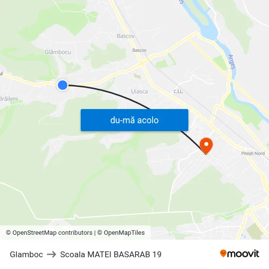 Harta de Glamboc către Scoala MATEI BASARAB 19