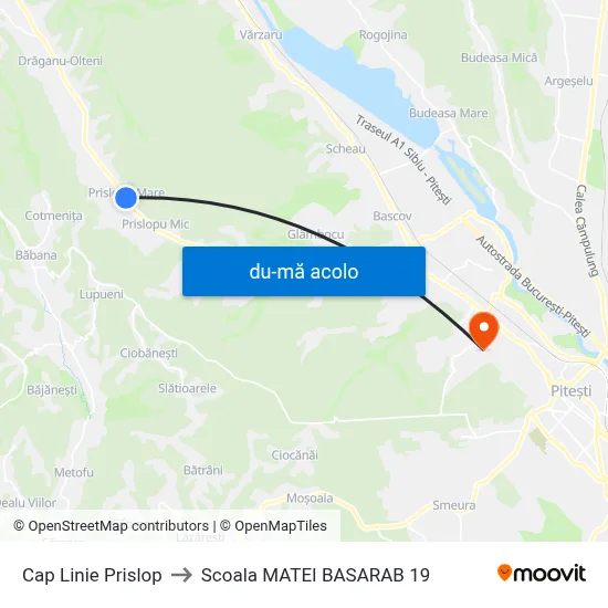 Harta de Cap Linie Prislop către Scoala MATEI BASARAB 19