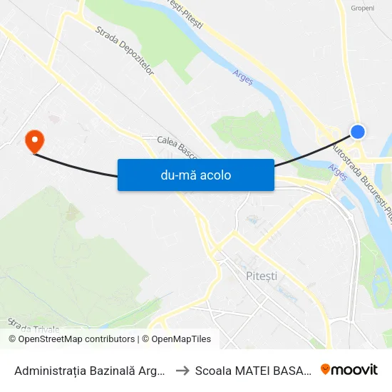 Harta de Administrația Bazinală Argeș-Vedea către Scoala MATEI BASARAB 19