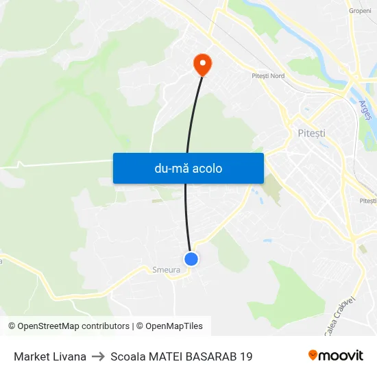 Harta de Market Livana către Scoala MATEI BASARAB 19