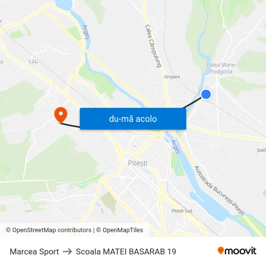 Harta de Marcea Sport către Scoala MATEI BASARAB 19