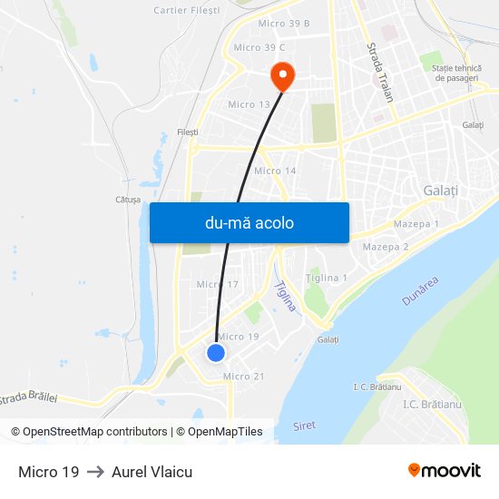 Harta de Micro 19 către Aurel Vlaicu