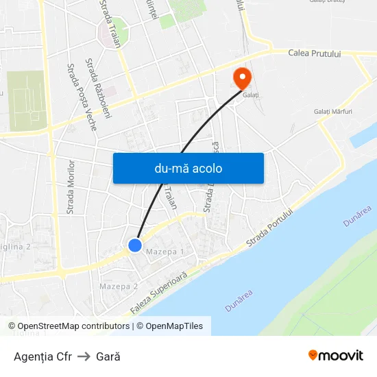 Harta de Agenția Cfr către Gară