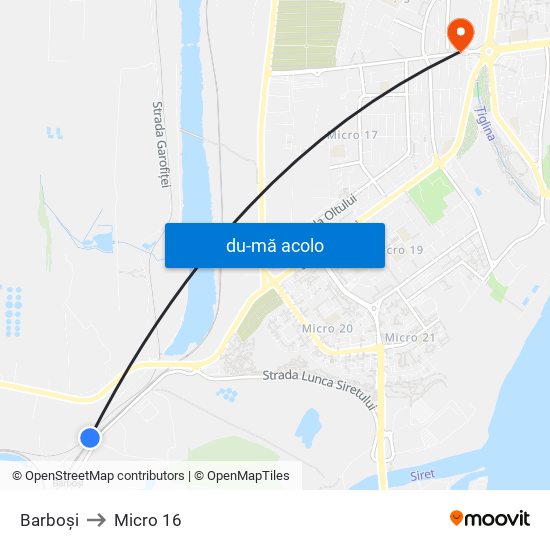 Harta de Barboși către Micro 16