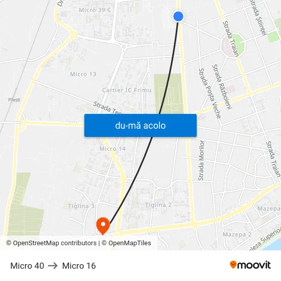 Harta de Micro 40 către Micro 16