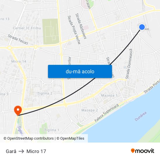 Harta de Gară către Micro 17
