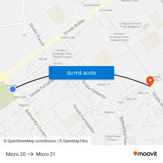 Harta de Micro 20 către Micro 21