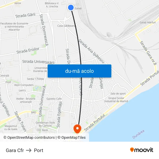 Harta de Gara Cfr către Port