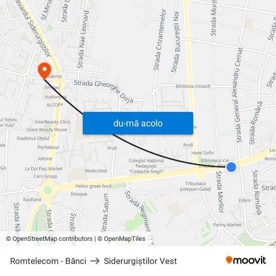 Harta de Romtelecom - Bănci către Siderurgiștilor Vest