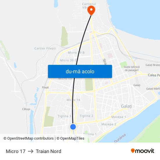 Harta de Micro 17 către Traian Nord