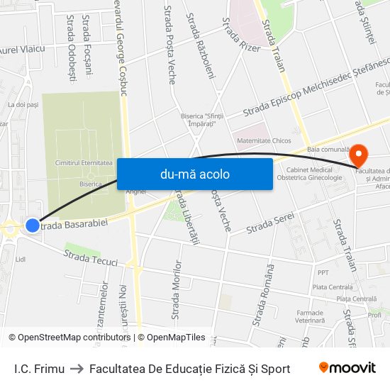 Harta de I.C. Frimu către Facultatea De Educație Fizică Și Sport