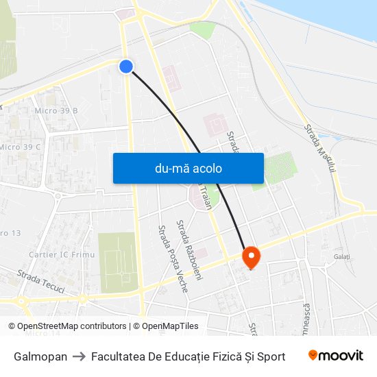 Harta de Galmopan către Facultatea De Educație Fizică Și Sport