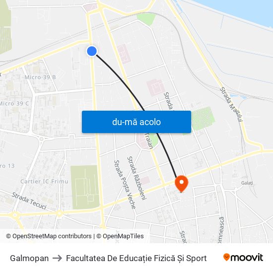 Harta de Galmopan către Facultatea De Educație Fizică Și Sport